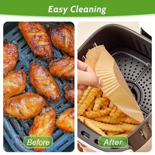 Tripho Heavy Duty Square Air Fryer Paper Liners 6.5 Inch | Non-Stick & Leakproof for Airfryer Basket thumbnail 5