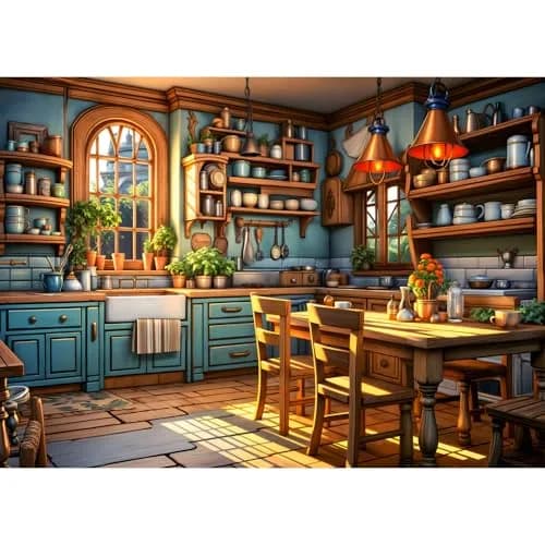 TangComplete Warm Kitchen Jigsaw Puzzle 1000 Pieces 70cm x 50cm | Educational STEM Learning Toy thumbnail 1