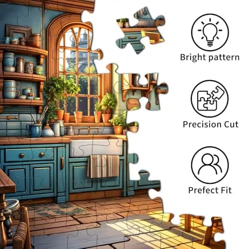 TangComplete Warm Kitchen Jigsaw Puzzle 1000 Pieces 70cm x 50cm | Educational STEM Learning Toy thumbnail 6