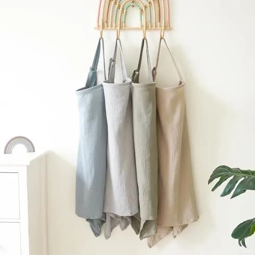 MairMore 100% Muslin Cotton Nursing Cover Misty Green 71cm (28in) x 112cm (44in) | Breathable & Privacy for Indian Moms thumbnail 6