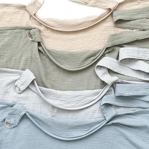 MairMore 100% Muslin Cotton Nursing Cover Misty Green 71cm (28in) x 112cm (44in) | Breathable & Privacy for Indian Moms thumbnail 3