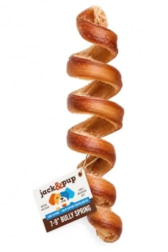 Jack&Pup Bully Springs for Dogs | 7" Spiral Bully Sticks | Long Lasting, Odor Free, Stimulating Dog Chews thumbnail 1