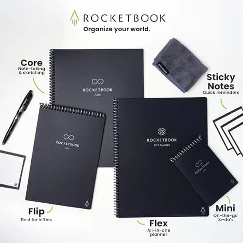 Rocketbook Core Reusable Smart Notebook Executive Size 6x8.8 Pink | Dotted Pages for School Work and Creative Projects thumbnail 8