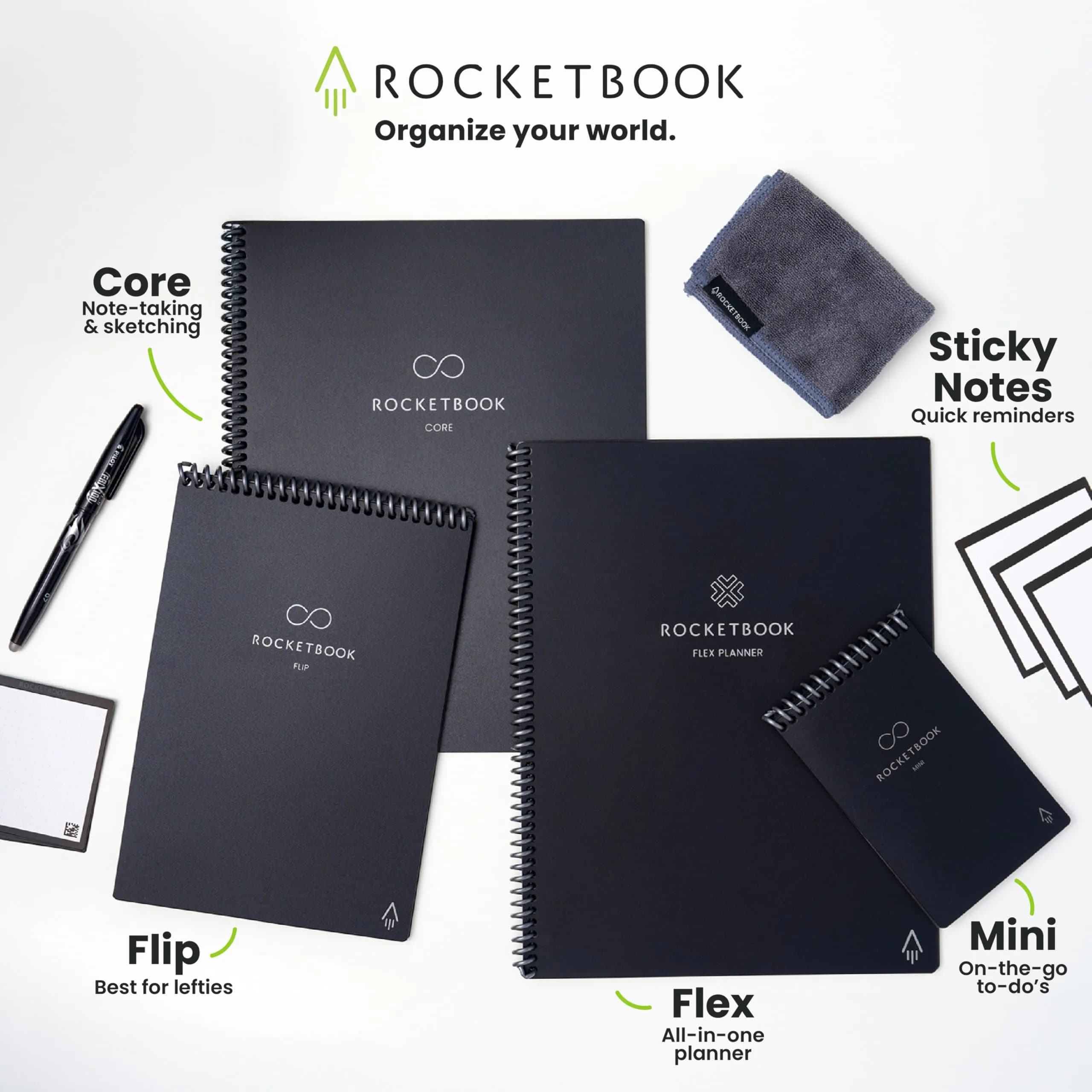 Rocketbook Core Reusable Smart Notebook, Letter Size 8.5x11 inches (21.6x27.9 cm), Grey | Dotted Pages for Creative Projects - view 8