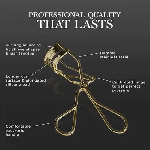 Brilliant Beauty Eyelash Curler - Stainless Steel, Satin Bag, 2 Refill Pads | Gentle, Durable & Travel-Friendly thumbnail 3