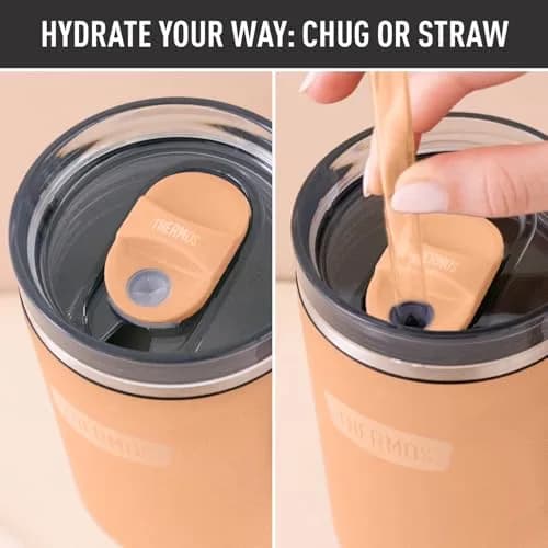 THERMOS 40oz Stainless Steel Cup Holder Mug Melon | Insulated Tumbler with Leak-Resistant Lid thumbnail 4