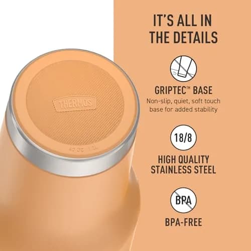 THERMOS 40oz Stainless Steel Cup Holder Mug Melon | Insulated Tumbler with Leak-Resistant Lid thumbnail 5