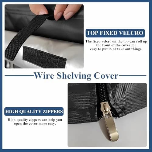 STARVAST Wire Shelf Cover with Zipper, 36" W x 18" D x 72" H (91cm W x 46cm D x 183cm H) | Heavy Duty Oxford Fabric for Dustproof & Heat Insulation thumbnail 4