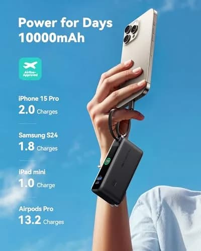 INIU Power Bank 10,000mAh Pink | 30W Fast Charging Travel Power Bank thumbnail 5
