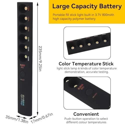 Gsycle Portable Color Temperature Lamp Stick 2700K-6000K | Rechargeable LED Video Fill Light thumbnail 4