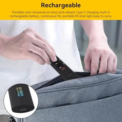 Gsycle Portable Color Temperature Lamp Stick 2700K-6000K | Rechargeable LED Video Fill Light thumbnail 6