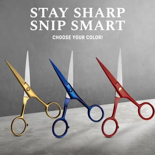 Ontaki Professional Beard & Mustache Scissors 5" (12.7 cm) | German Steel, True Red, with Combs & Pouch thumbnail 6