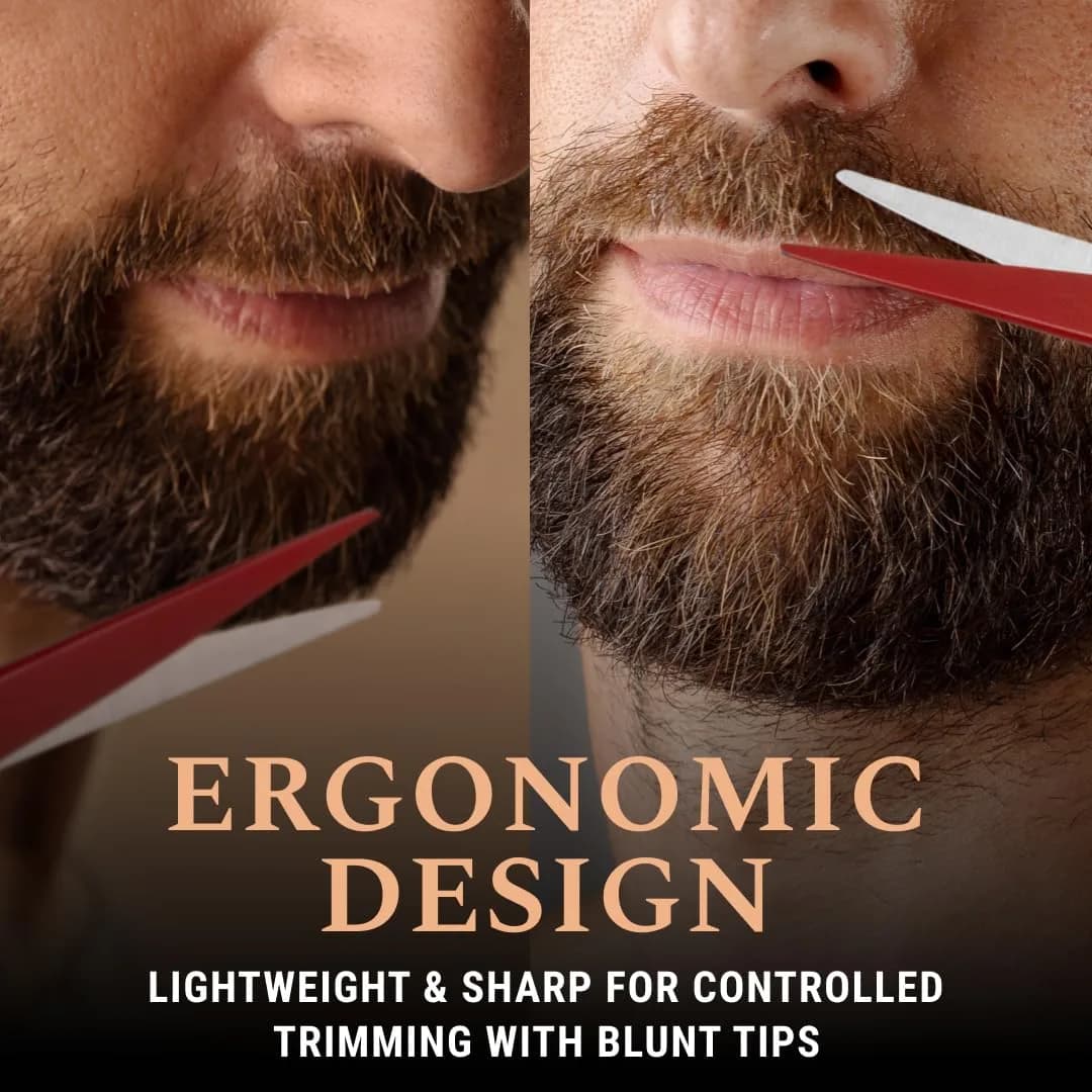 Ontaki 5" Black German Steel Beard & Mustache Scissors (3-Pack) | Precision Styling for Men - view 4