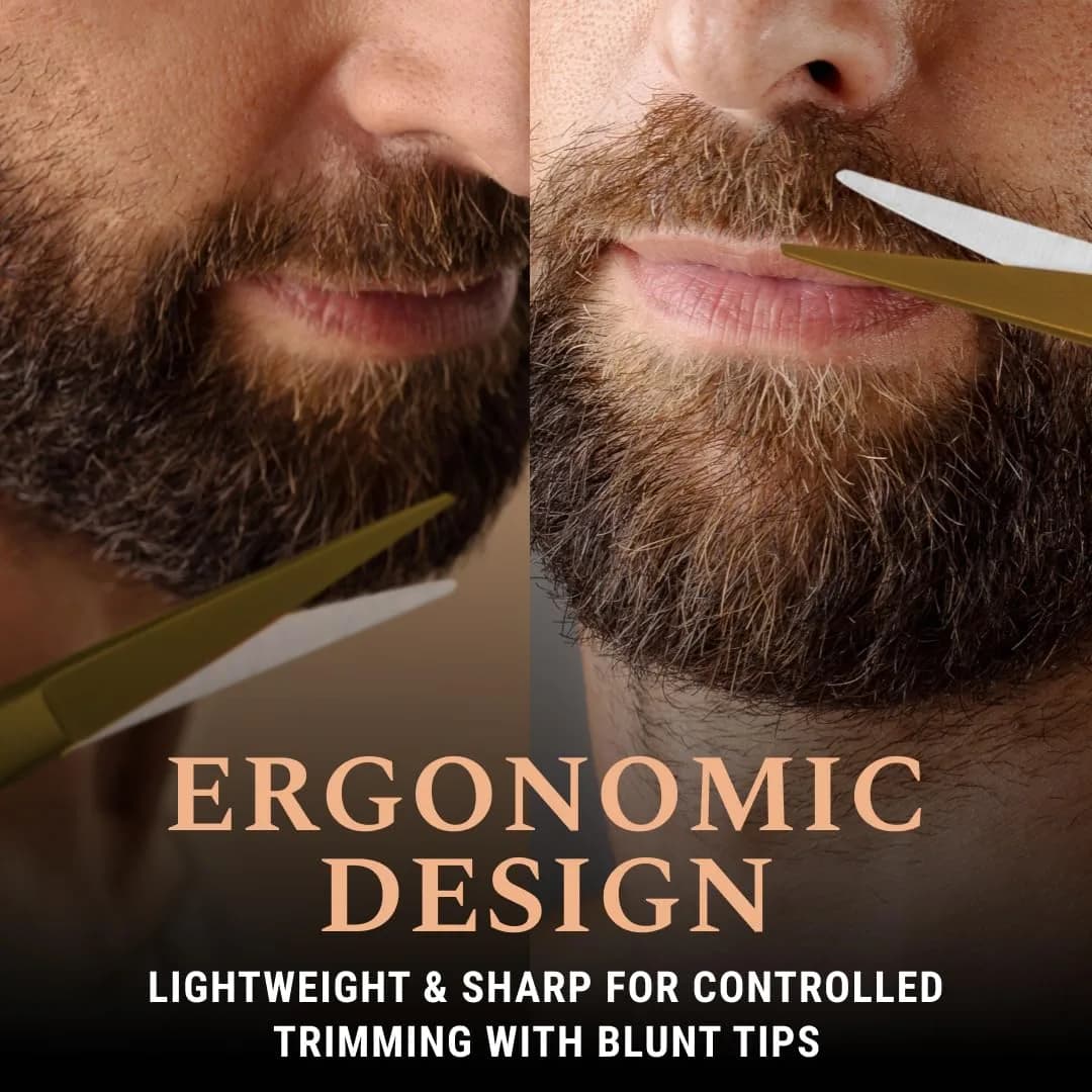Ontaki 5" Golden Brass Beard & Mustache Scissors | Precision Styling for Men - view 4