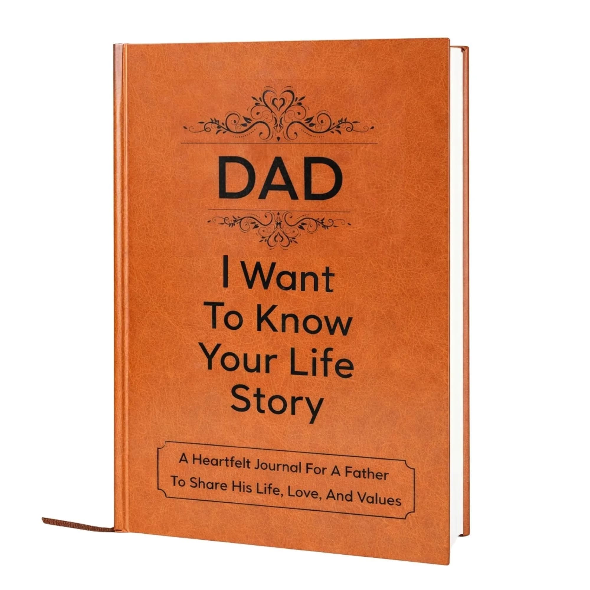 XKFCFC Dad I Want to Know Your Life Story Leather Journal (Hardcover) 20.8cm (8.3in) x 14.6cm (5.8in) | Guided Life Story Book with 300+ Prompt Questions