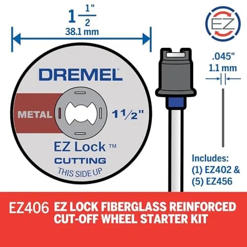 Dremel EZ406-02 EZ Lock Starter Kit with 10 Cut-Off Wheels & Mandrel | 38.1mm Working Diameter thumbnail 2