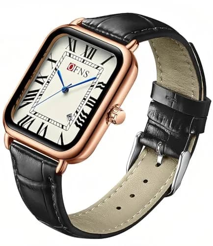 MASTOP Men's Leather Strap Watch Square Quartz Analog 38mm | Vintage Business Casual (70-120 chars) thumbnail 1
