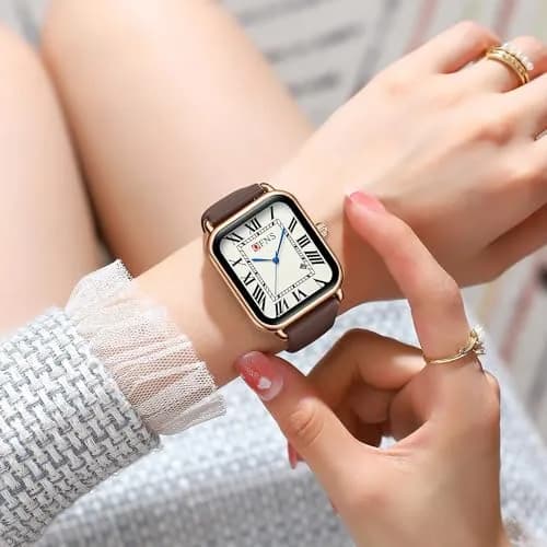 MASTOP Men's Leather Strap Watch Square Quartz Analog 38mm | Vintage Business Casual (70-120 chars) thumbnail 5