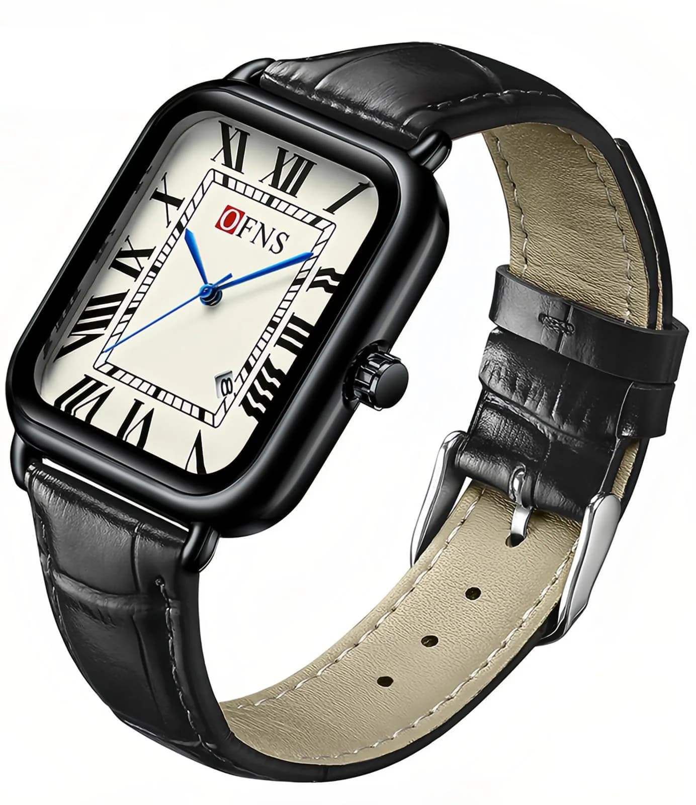 MASTOP Men's and Women's Watch Retro Square Quartz Analog Rubber Watch 38mm | Vintage Business Casual