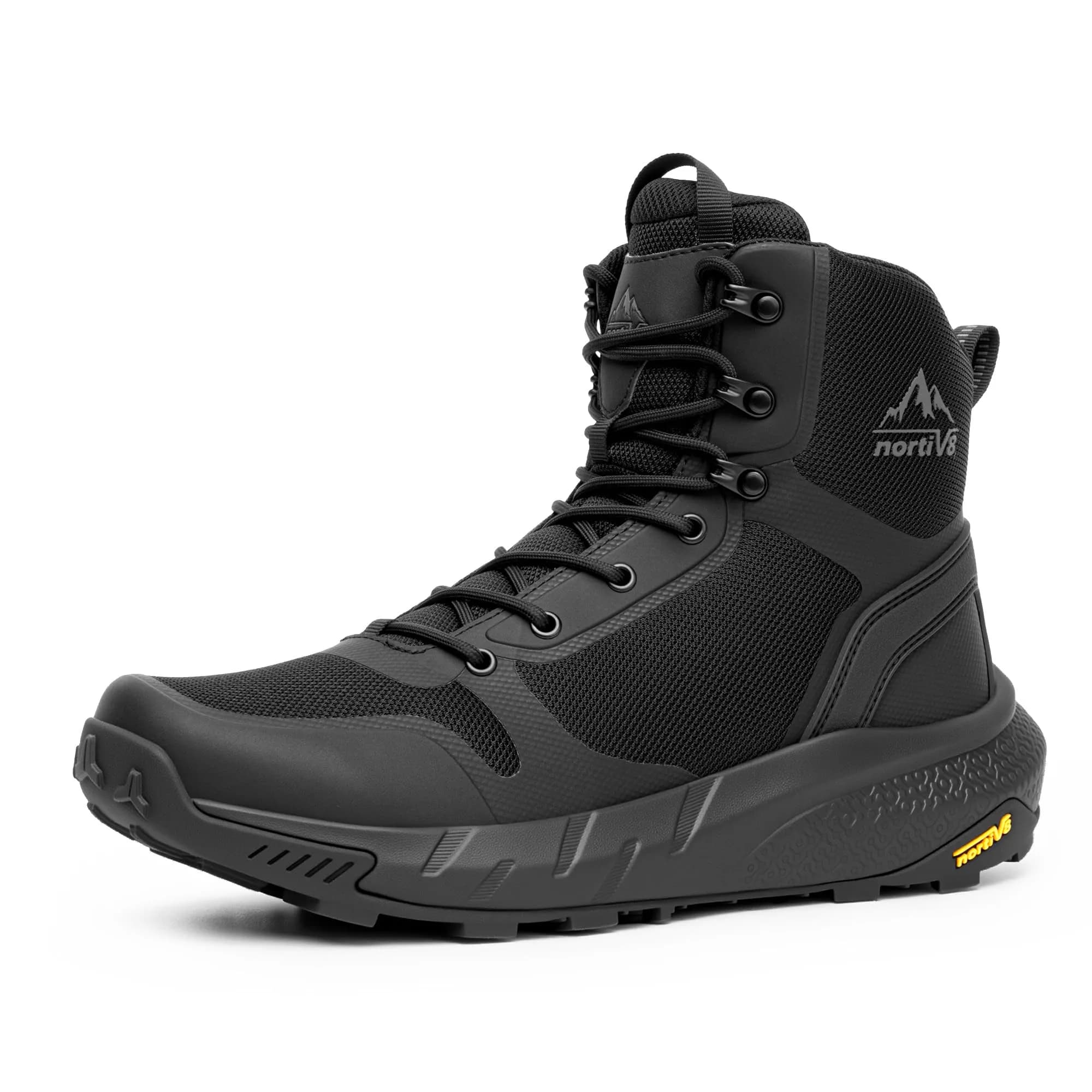 NORTIV 8 Men's Military Tactical Boot with Side Zipper, Lightweight, Black-Oxford, US 9 (25.4 cm)
