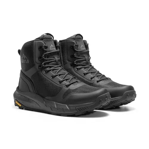 NORTIV 8 Men's Military Tactical Boot with Side Zipper, Lightweight, Black-Oxford, US 9 (25.4 cm) thumbnail 8