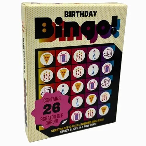 Flat River Group Bingo Scratch Card Game Birthday | Entertaining Party Activity with 26 Themed Cards thumbnail 1