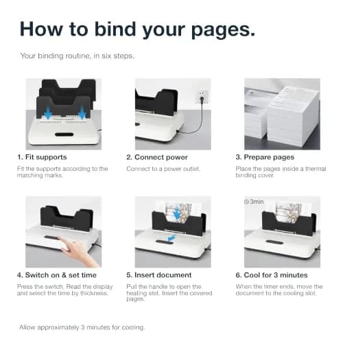 BEMPUS Thermal Binding Machine 500 Sheets | No Preheat Time, Digital Touch Panel, Air Cooling, 700W thumbnail 4