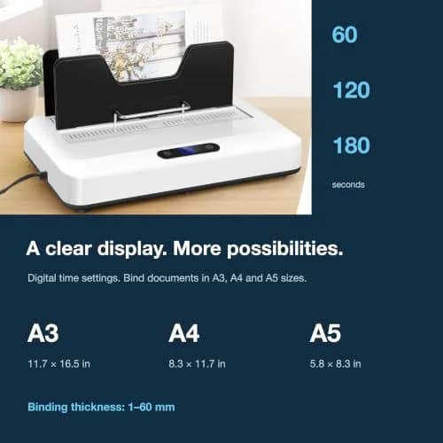 BEMPUS Thermal Binding Machine 500 Sheets | No Preheat Time, Digital Touch Panel, Air Cooling, 700W thumbnail 7
