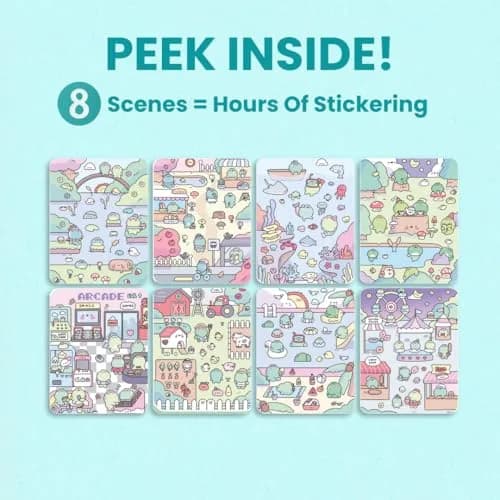 CUPKIN Cute Frogs 300+ Sticker Book | 25cm x 19cm (9.75" x 7.5") thumbnail 6