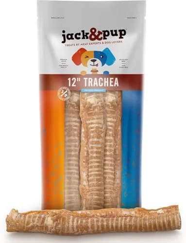 Jack&Pup Beef Trachea Dog Chews 12 Inch | Natural, Durable & Joint Support (70-120 chars) thumbnail 1