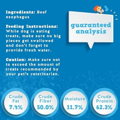 Jack&Pup Beef Trachea Dog Chews 12 Inch | Natural, Durable & Joint Support (70-120 chars) thumbnail 4