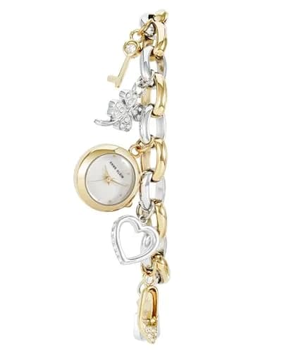 Anne Klein Women's Premium Crystal Accented Charm Bracelet Watch 20mm | Japanese Quartz Movement thumbnail 4