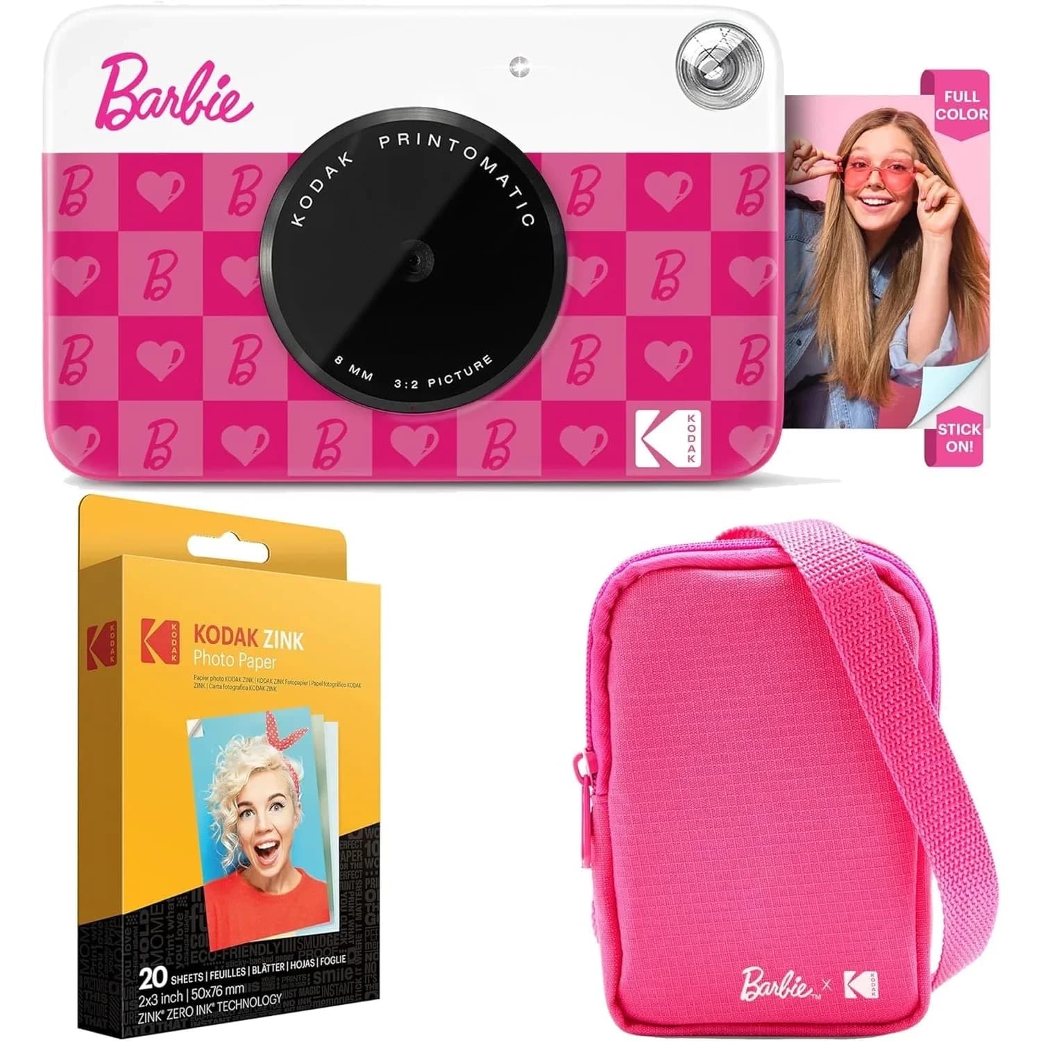 Kodak Barbie Printomatic Instant Camera Starter Bundle with Case & Zink Paper | 5MP Digital Camera — Starter Bundle