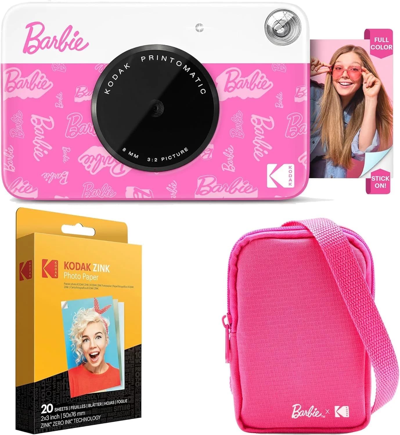 Kodak Barbie Printomatic Instant Camera Starter Bundle with Case & Zink Paper | 5MP Digital Camera - main product image