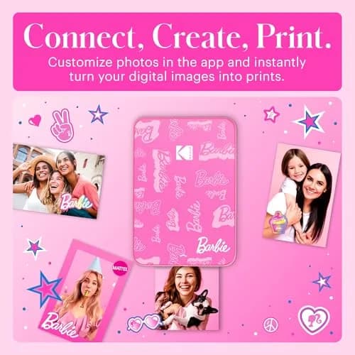 Kodak x Barbie Step Slim Wireless Instant Photo Printer Barbie Starter Bundle with Camera Case & Zink Paper (20 Sheets) | 2x3" Prints thumbnail 4