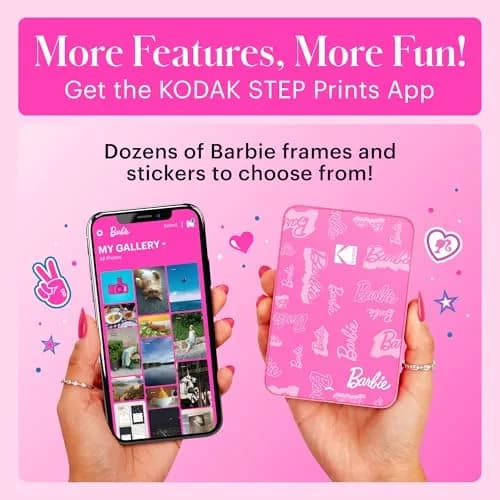 Kodak x Barbie Step Slim Wireless Instant Photo Printer Bundle | 2x3" Prints, Bluetooth, 5MP Camera, 25 Prints/Charge thumbnail 3