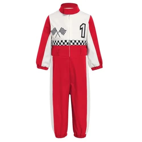IDOPIP Red Race Car Driver Birthday Outfit 1-Piece Romper (9-12 Months) thumbnail 1
