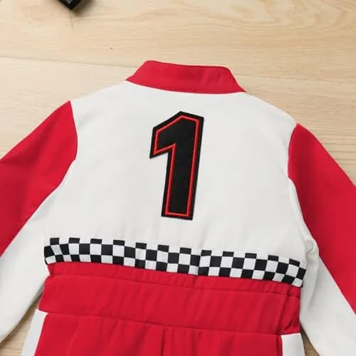 IDOPIP Red Race Car Driver Birthday Outfit 1-Piece Romper (9-12 Months) thumbnail 6