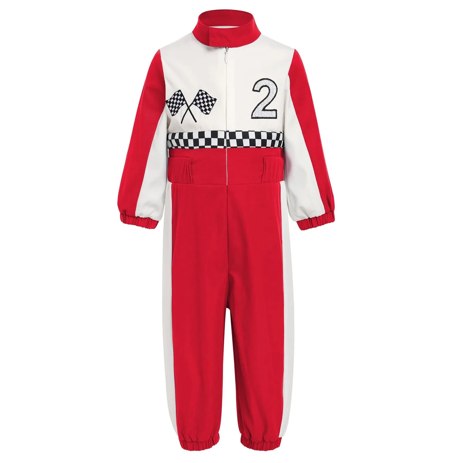 IDOPIP Red Race Car Driver Birthday Outfit 1-Piece Romper (9-12 Months) — Red 2 / 18-24 Months