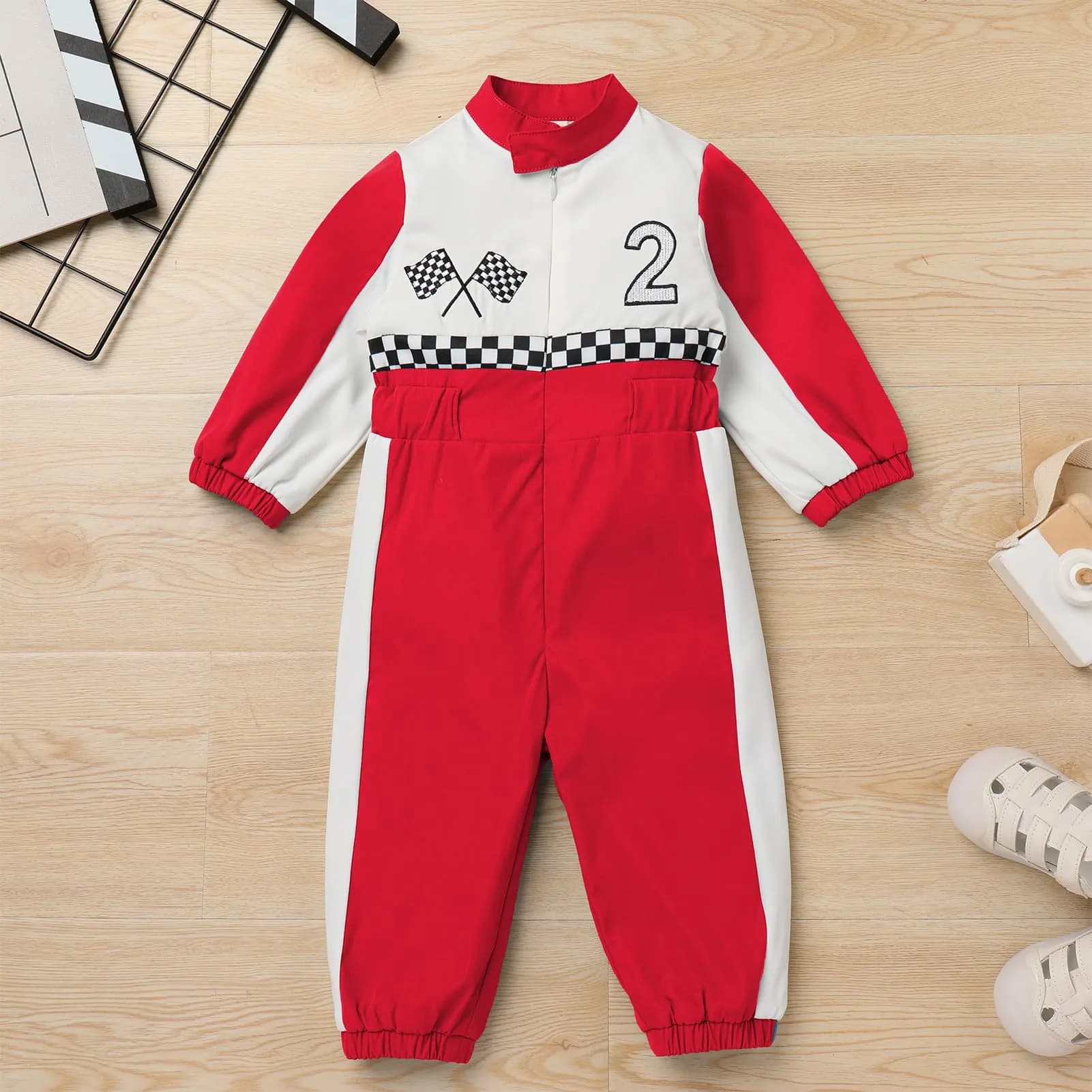 IDOPIP Baby Boys 1st 2nd Birthday Race Car Romper 18-24 Months | Unisex Toddler Racer Suit for Cake Smash thumbnail 2