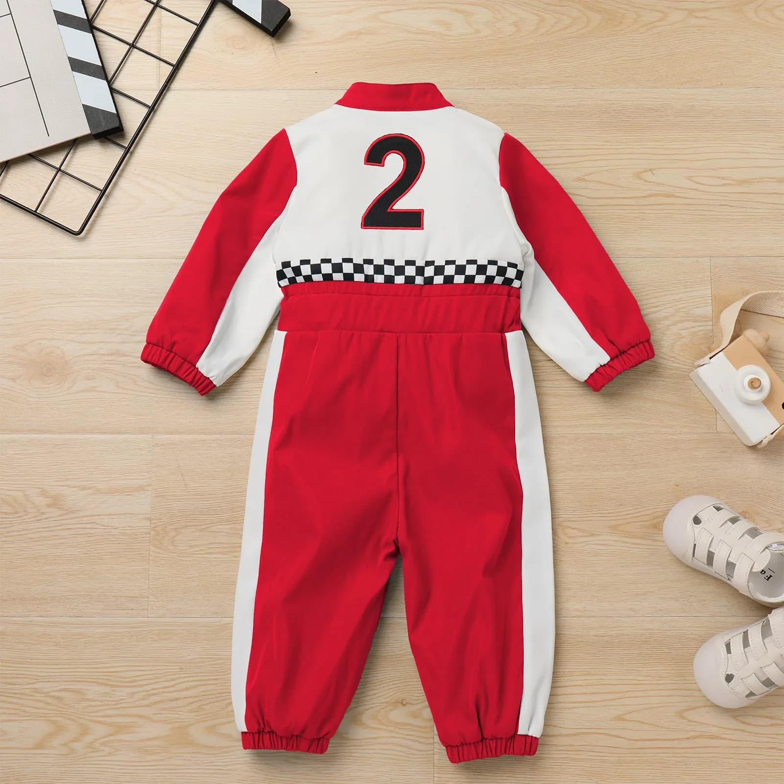 IDOPIP Baby Boys 1st 2nd Birthday Race Car Romper 18-24 Months | Unisex Toddler Racer Suit for Cake Smash thumbnail 3
