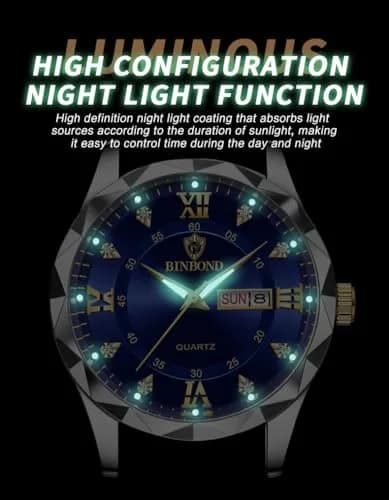 Gosasa Men's and Women's Business Diamond Watch 43mm | Waterproof Quartz with Day-Date thumbnail 5