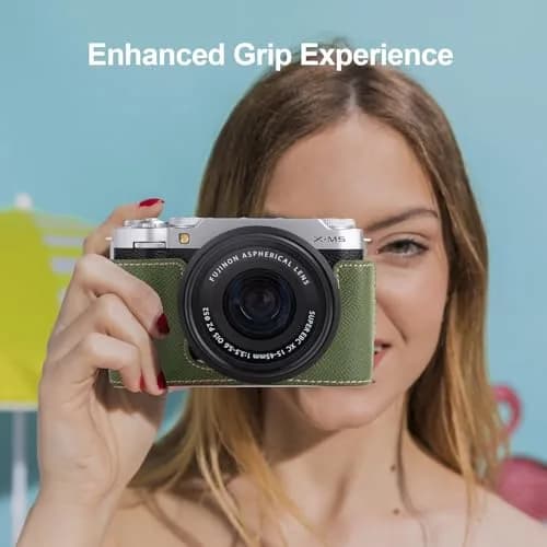 VOVMOEYA Camera Half Case for Fuji XM5 | Premium Leather Cover with Shoulder Strap (70-120 chars) thumbnail 4