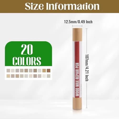 Uxney Wood Filler Sticks, 20 Colors Wood Repair Wax Crayons for Furniture, Floors, Cabinets, and More (Light Color Series) thumbnail 2