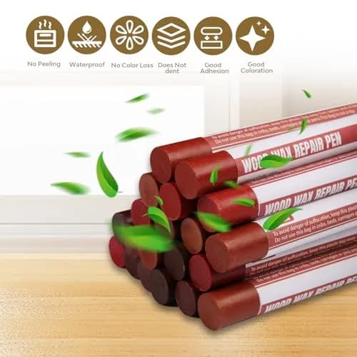 Uxney Wood Filler Sticks, 20 Colors Wood Repair Wax Crayons (Red Series) | Easy Furniture Touch-Up for Scratches & Cracks thumbnail 5