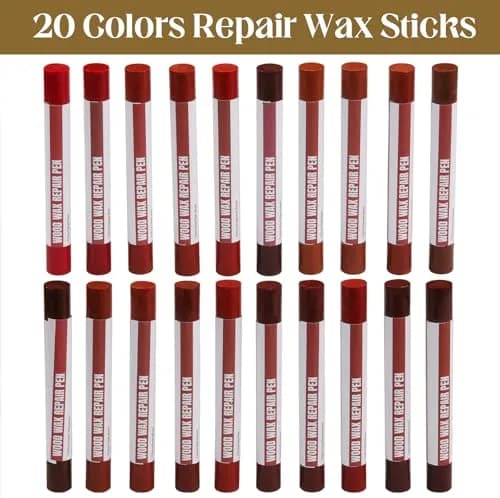 Uxney Wood Filler Sticks, 20 Colors Wood Repair Wax Crayons (Red Series) | Easy Furniture Touch-Up for Scratches & Cracks thumbnail 3