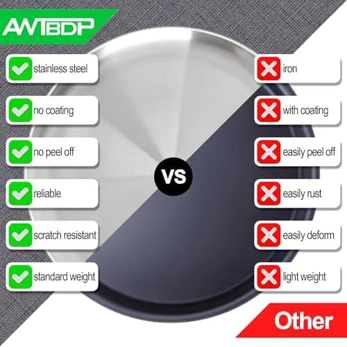 AWTBDP 13½ Inch Stainless Steel Pizza Pan for Oven | Nonstick, Durable & Healthy (70-120 chars) thumbnail 4