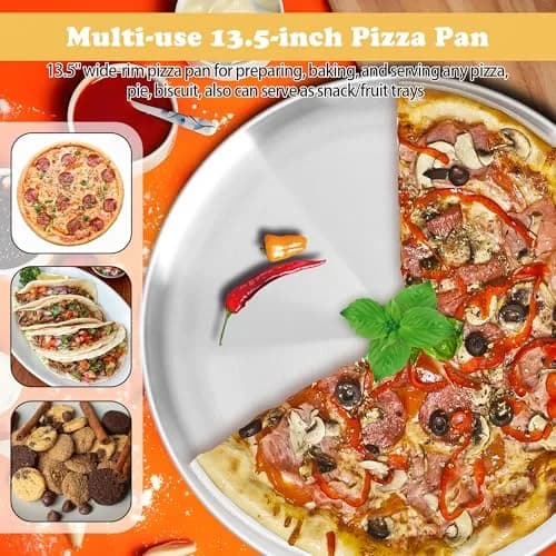 AWTBDP 13½ Inch Stainless Steel Pizza Pan for Oven | Nonstick, Durable & Healthy (70-120 chars) thumbnail 5