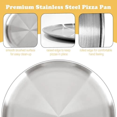 AWTBDP 13½ Inch Stainless Steel Pizza Pan for Oven | Nonstick, Durable & Healthy (70-120 chars) thumbnail 2