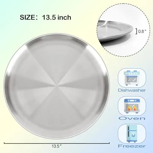 AWTBDP 13½ Inch Stainless Steel Pizza Pan for Oven | Nonstick, Durable & Healthy (70-120 chars) thumbnail 3